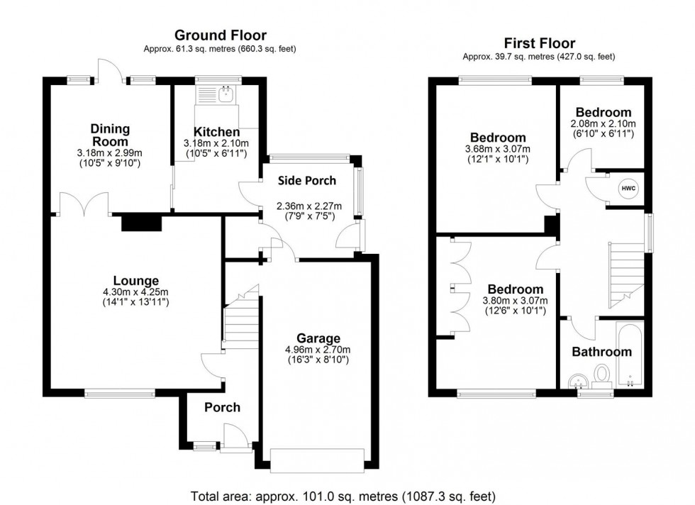 Floorplan for Willows Road, Oakengates, Telford