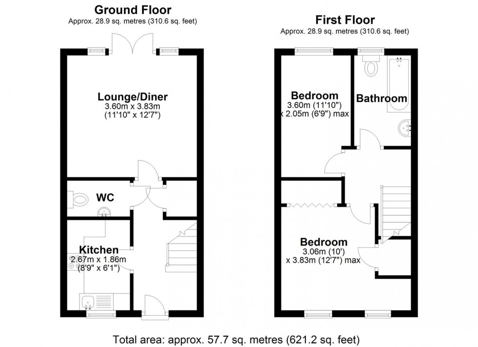 Floorplan for Cardinals Close, Donnington