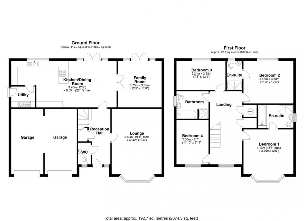 Floorplan for Moors Wood, Gnosall, Staffordshire