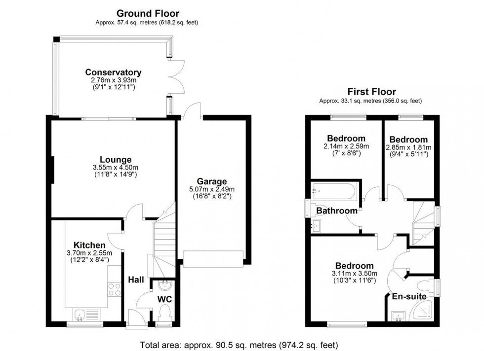 Floorplan for Low Valley Close, Ketley