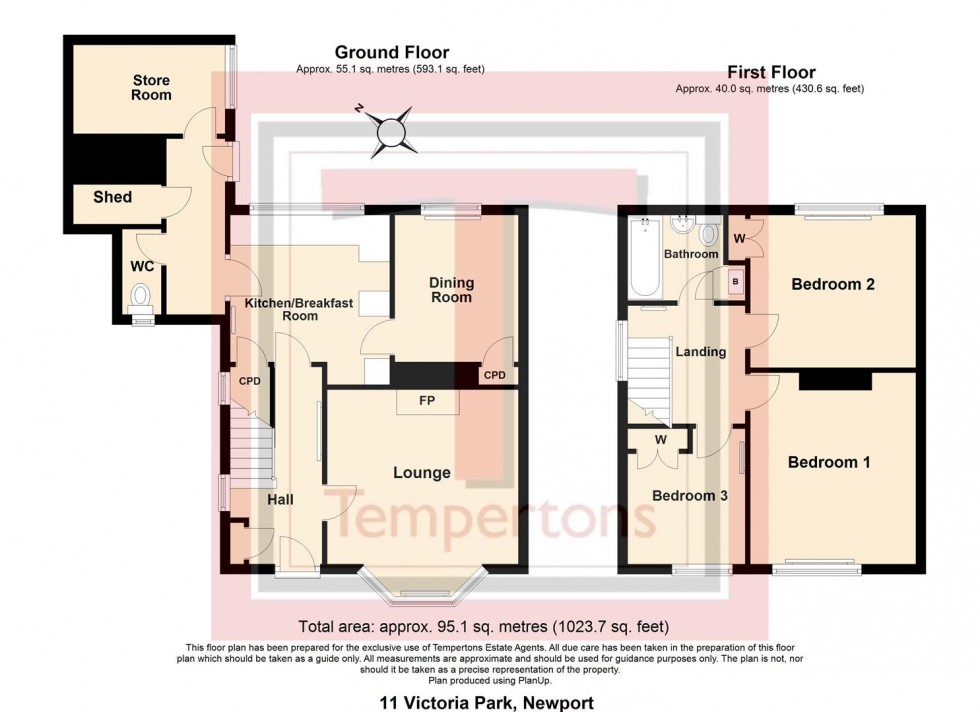 Floorplan for Victoria Park, Newport