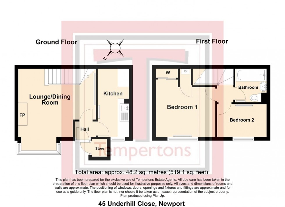 Floorplan for Underhill Close, Newport, Shropshire, TF10