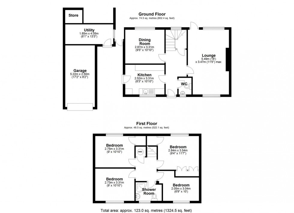 Floorplan for Woodridge Close, Edgmond, Newport