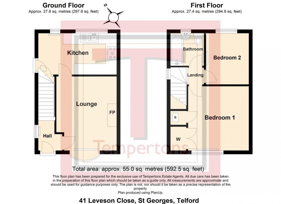 Floorplan for Leveson Close, St. Georges