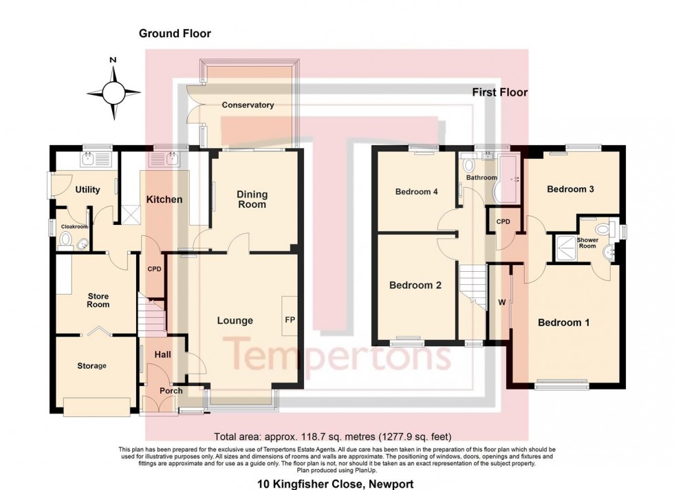 Floorplan for Kingfisher Close, Newport