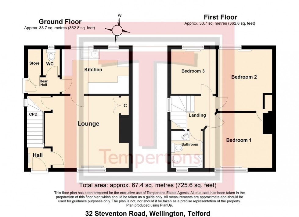 Floorplan for Steventon Road, Wellington, Telford