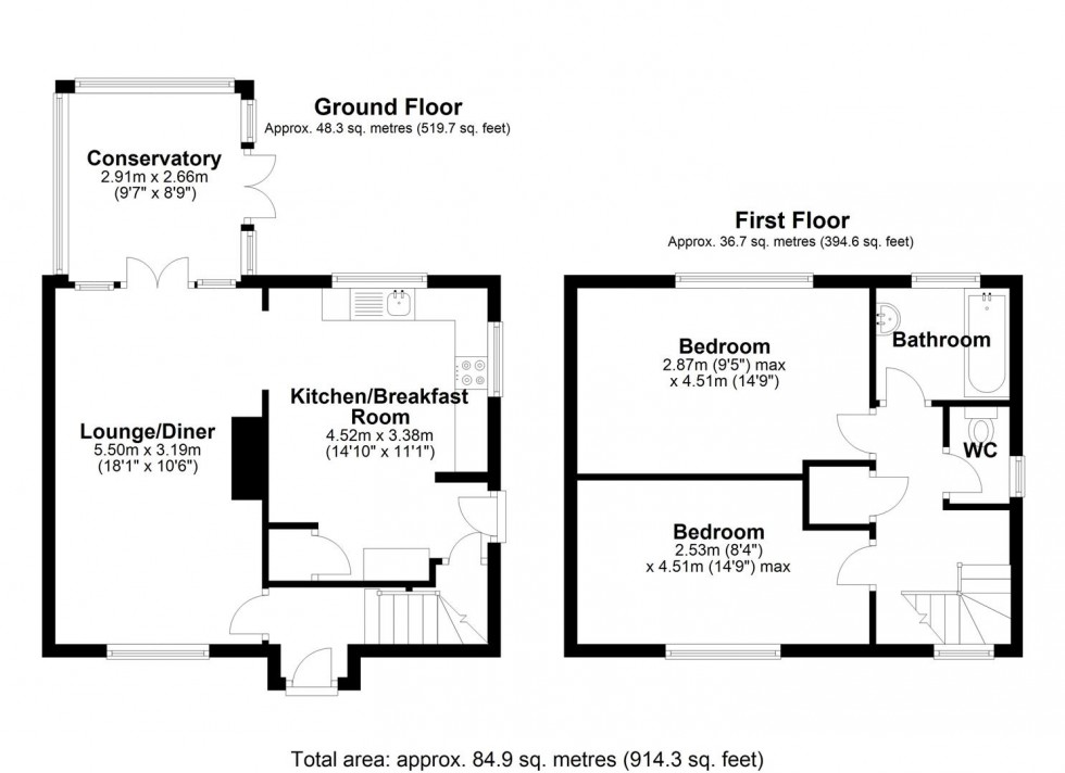 Floorplan for Kemberton Drive, Madeley, Telford