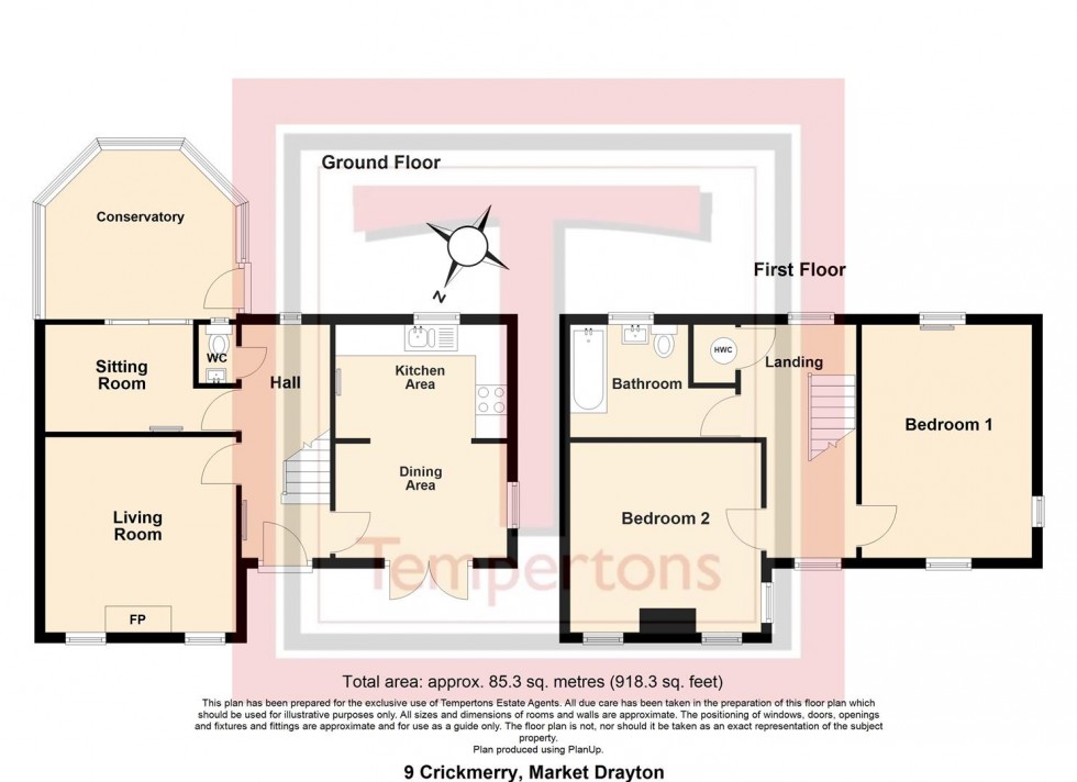 Floorplan for Crickmerry, Market Drayton, Shropshire